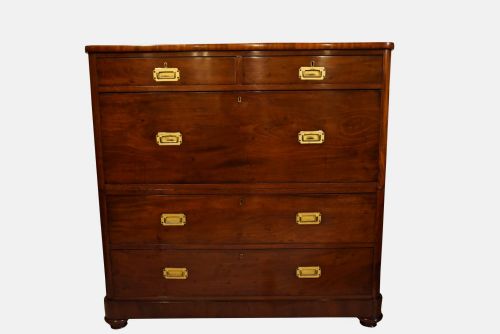 19thc Mahogany Campaign Chest
