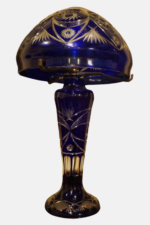 A Bo Bive Blue Glass Lampcirca 1930
