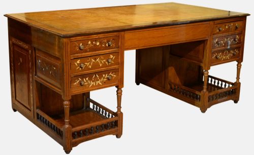 19th Century Anglo-indian Hardwood Partners Desk