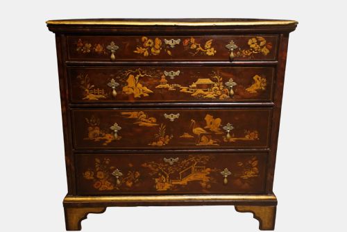Early 18thc Lacquered Oak Chest of Drawers