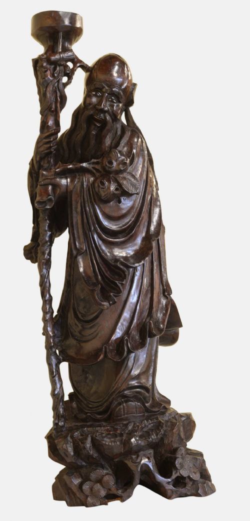 Chinese Hardwood Carved Immortal
