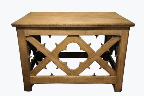 English Oak Gothic Console Table