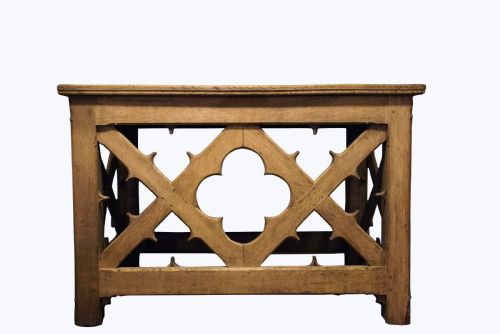 English Oak Gothic Console Table.