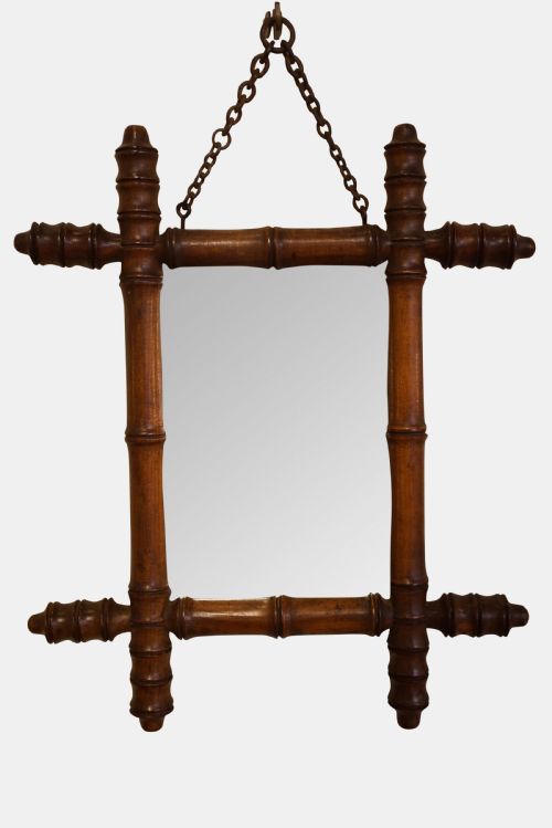 Small Faux Bamboo Mirror
