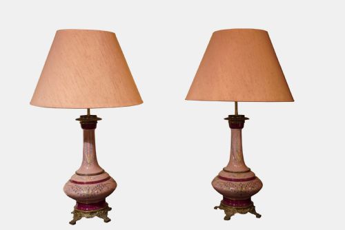 Pair of French Porcelain Table Lamps