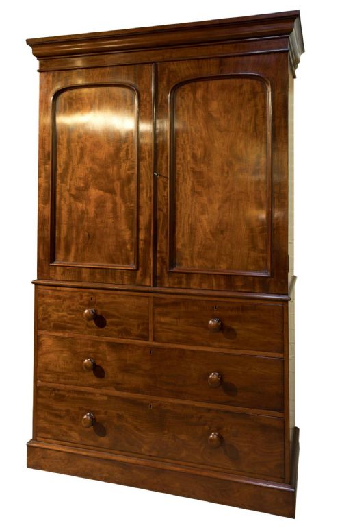 Victorian Mahogany Linen Press