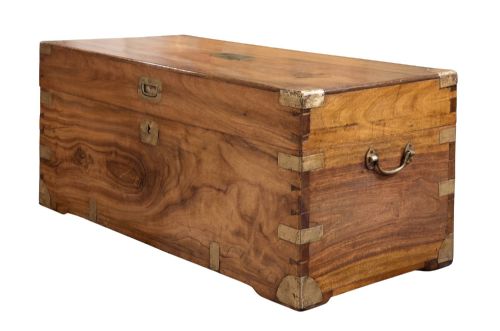Victorian Brass Band Camphor Wood Trunk