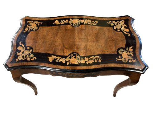 Walnut & Floral Marquetry Table
