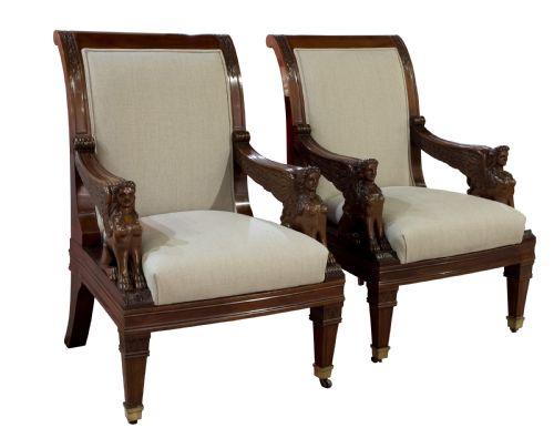 A Pair of 19thc Library Chairs