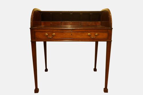 Geo III Mahogany Tambour Writing Desk