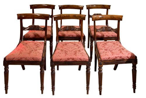 Set of 6 Regency Rosewood Chairs