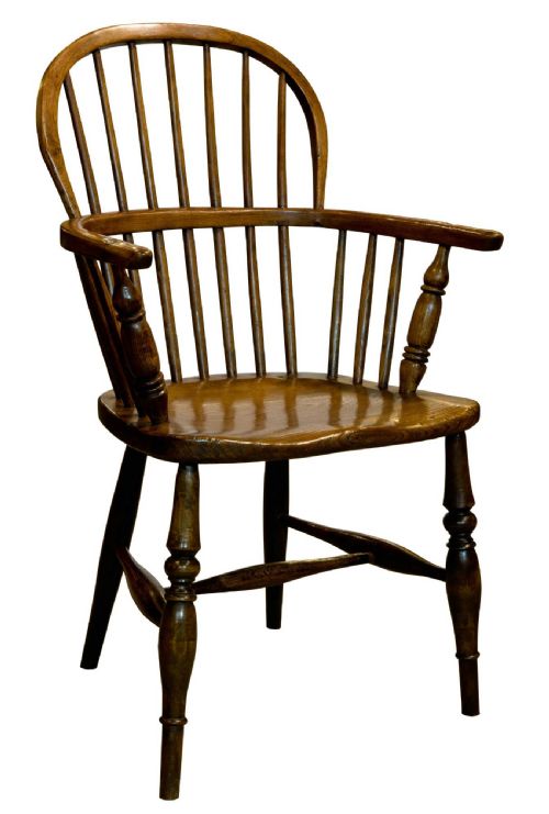 19th C Elm & Ash Hoop Back Windsor Chair