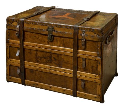 Leather Steamer Trunk Circa 1880-1900