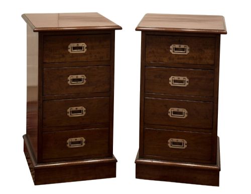 Pair of Military Style Bedside Chests C1900