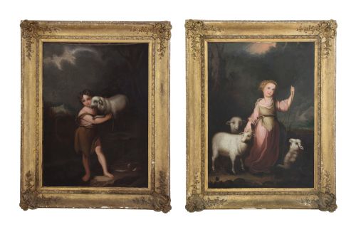 Large Pair of Oil Paintings in Original Gilt Frames