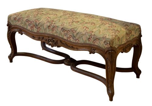 French 19thc Walnut Cabriole Leg Stool