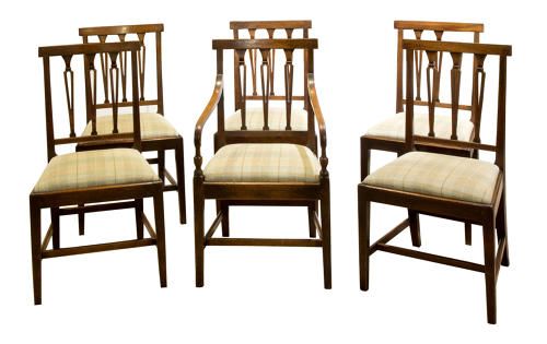 Set of 6 19th Century Dinning Room Chairs