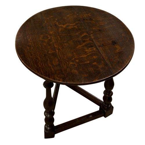 Round Oak Cricket Table