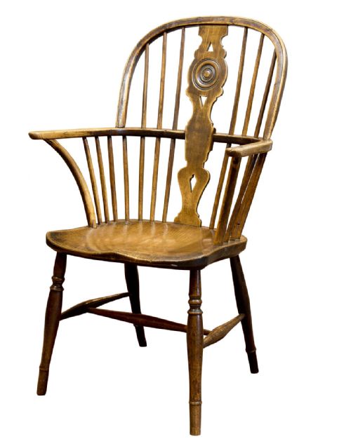 19th Century Draft Back Windsor Chair
