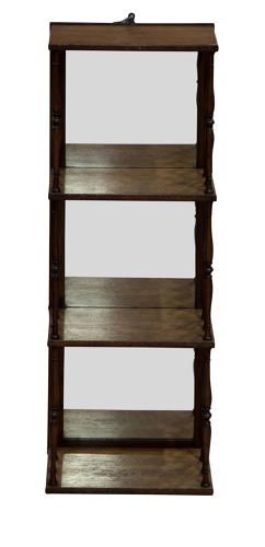 Regency Rosewood Wall Mirror with Oak Shelves Banded with Walnut Burr