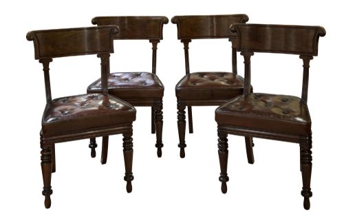 Set of 4 Regency Period Mahogany Library/dining Chairs C1820