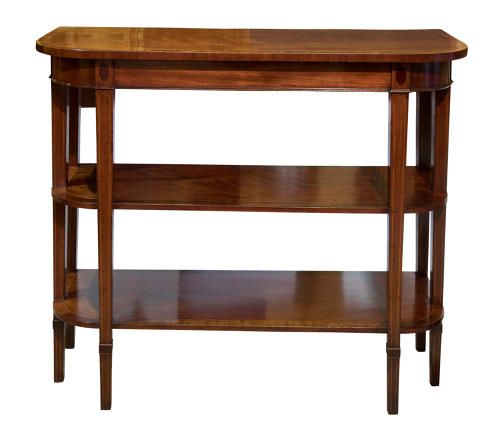 George III Mahogany and Cross Banded Triple Tier Console/etagere