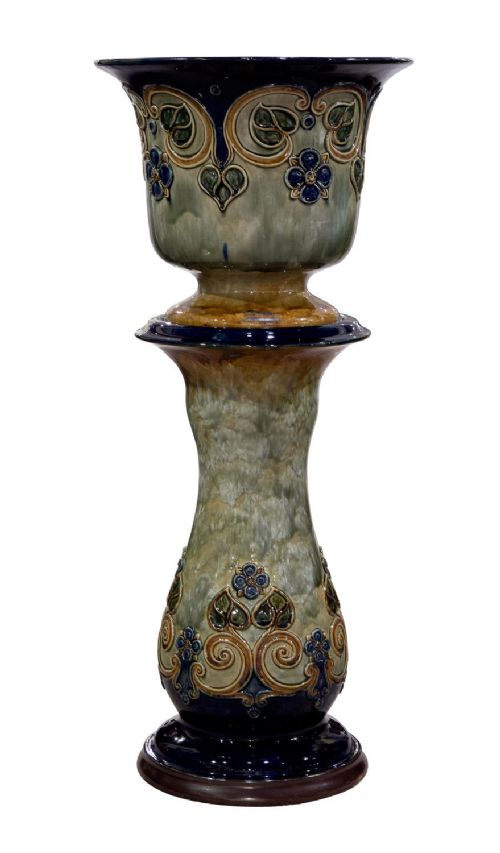 Art Nouveau Jardiniere and Pedestal