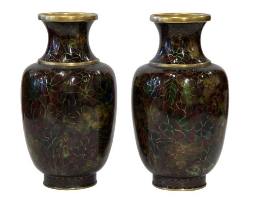 Pair of Cloisonne Vases