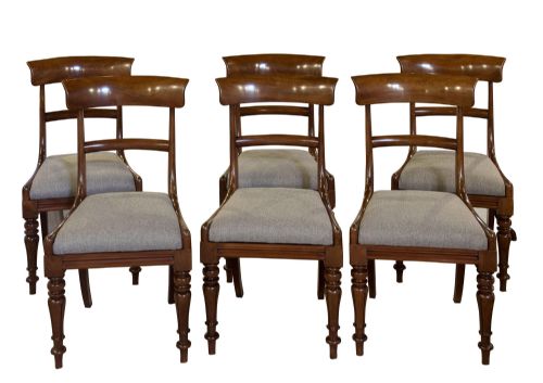 Set of 6 Good Mahogany Bar Back Dining Chairs C1830