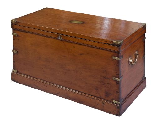 Victorian Brass Bound Pine Trunk C1860