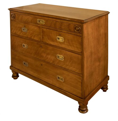 Birch Military Style Chest of Drawers C1870