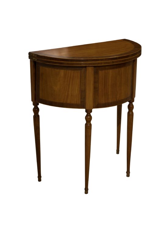 George III Style Century Satinwood Demi-lune Commode