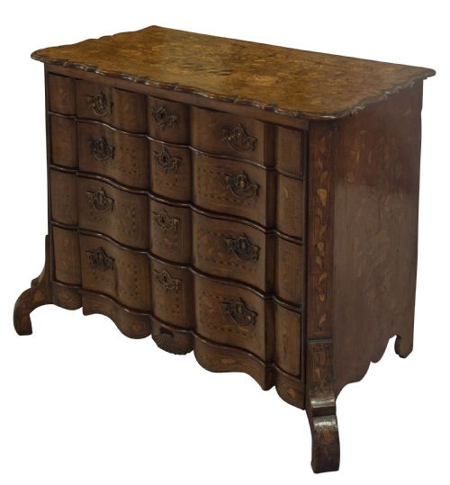 Dutch Bombe Chest of Drawers 18thc