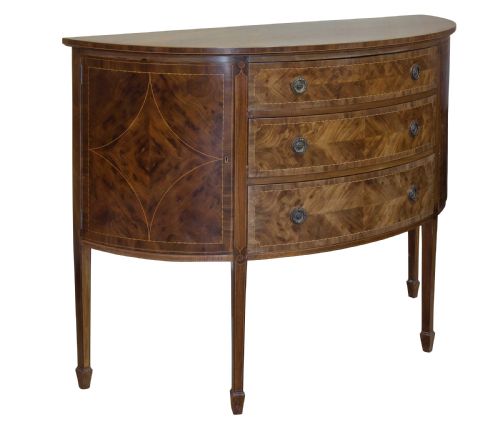 19thc Sheraton Revival Bow Front Sideboard