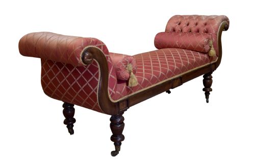 Regency Mahogany Settee with Scrolled Ends C1830