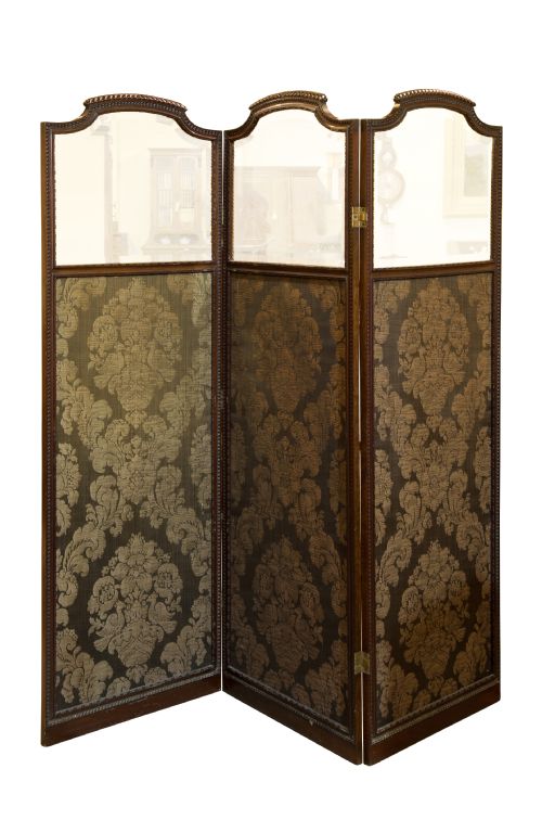 Late 19thc Mahogany Panelled Screen