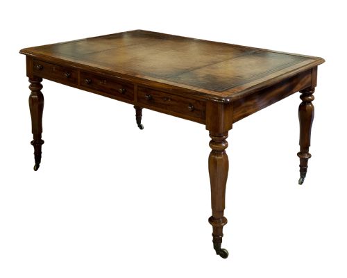 Oak Lined Mahogany Partners Writing Table C1850