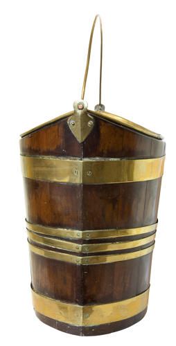 18thc Mahogany & Brass Bound Bucket