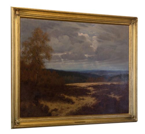 19thc Oil on Canvas Titled 'North of the Downs' by W. Biscombe Gardner (1847-1919)