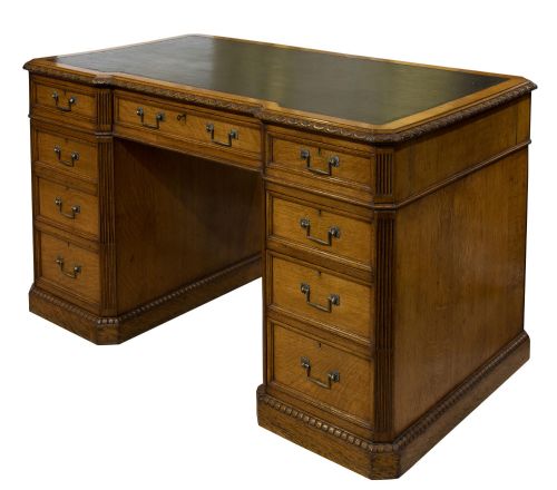 Fine Quality Oak Pedestal Desk C1870