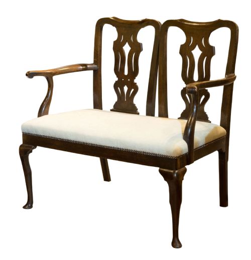 George III Oak Chair-back Two Seater Settee