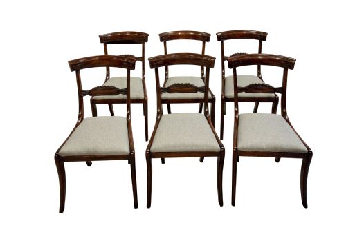 Set of Six Regency Beech Chairs with Original Rosewood Graining C1830