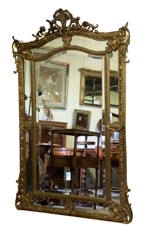 Napoleon III Gilt Mirror with Bevelled Central Plate C1860
