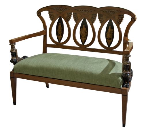 Italian 19thc Sofa with Sphinx Supports to the Arms