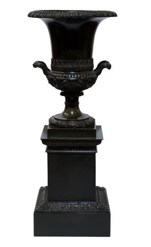 Early 19thc 'Grand Tour' Bronze Urn on Integral Plinth C1830