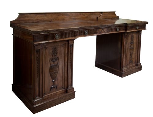 19thc Mahogany Adam Revival Sideboard with Carved Decoration