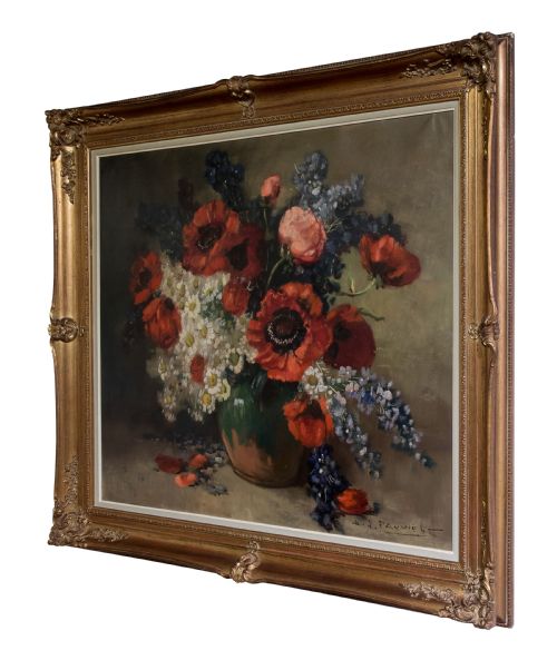 Early 20thc Still Life Oil on Canvas by Henri Joseph Pauwels