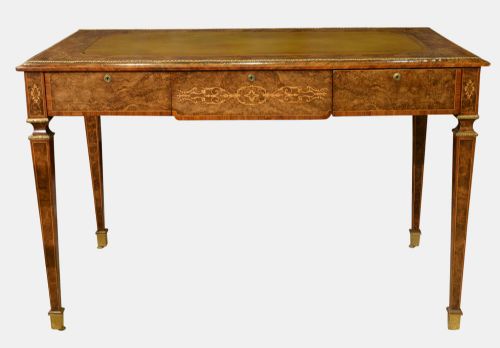 English Burr Walnut Writing Table