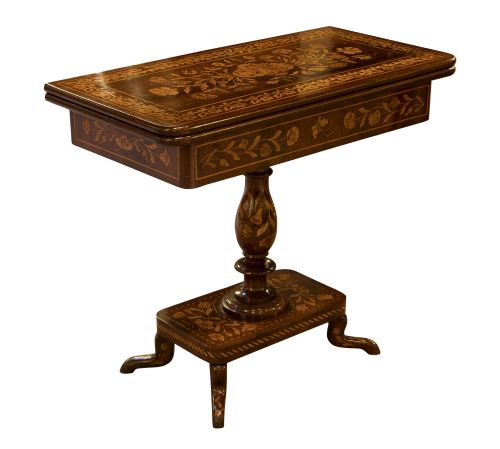 Victorian Mahogany & Dutch Marquetry Card Table