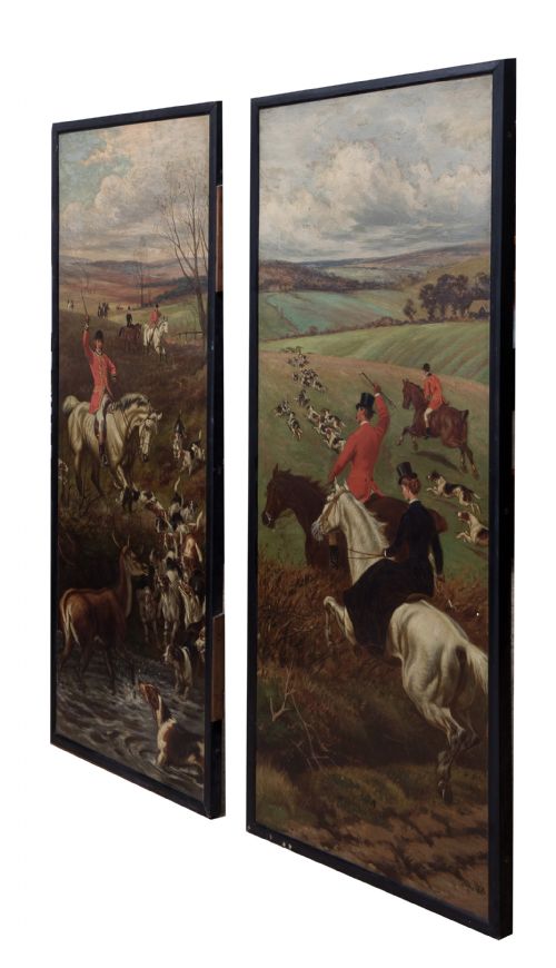 Pair of 19thc Oil on Canvas Panels Signed W.h.hopkins